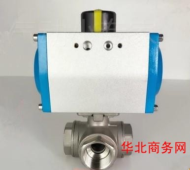 不锈钢气动内螺纹三通球阀 厂家Q614F气动阀图2