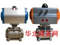 法兰三片式气动球阀 Q611F气动球阀图2