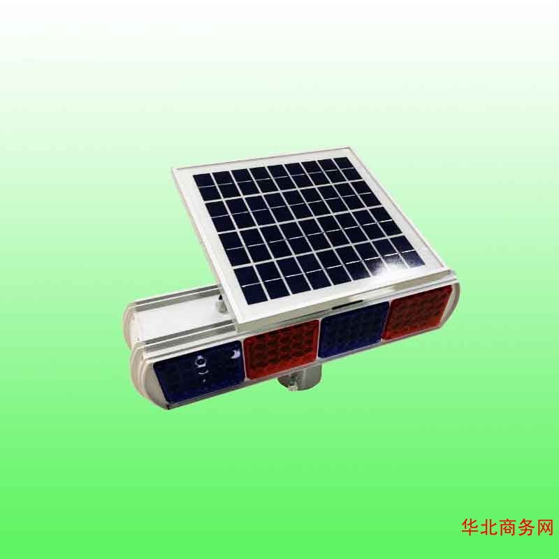 铝壳太阳能爆闪灯 太阳能四灯警示灯交通设施图2